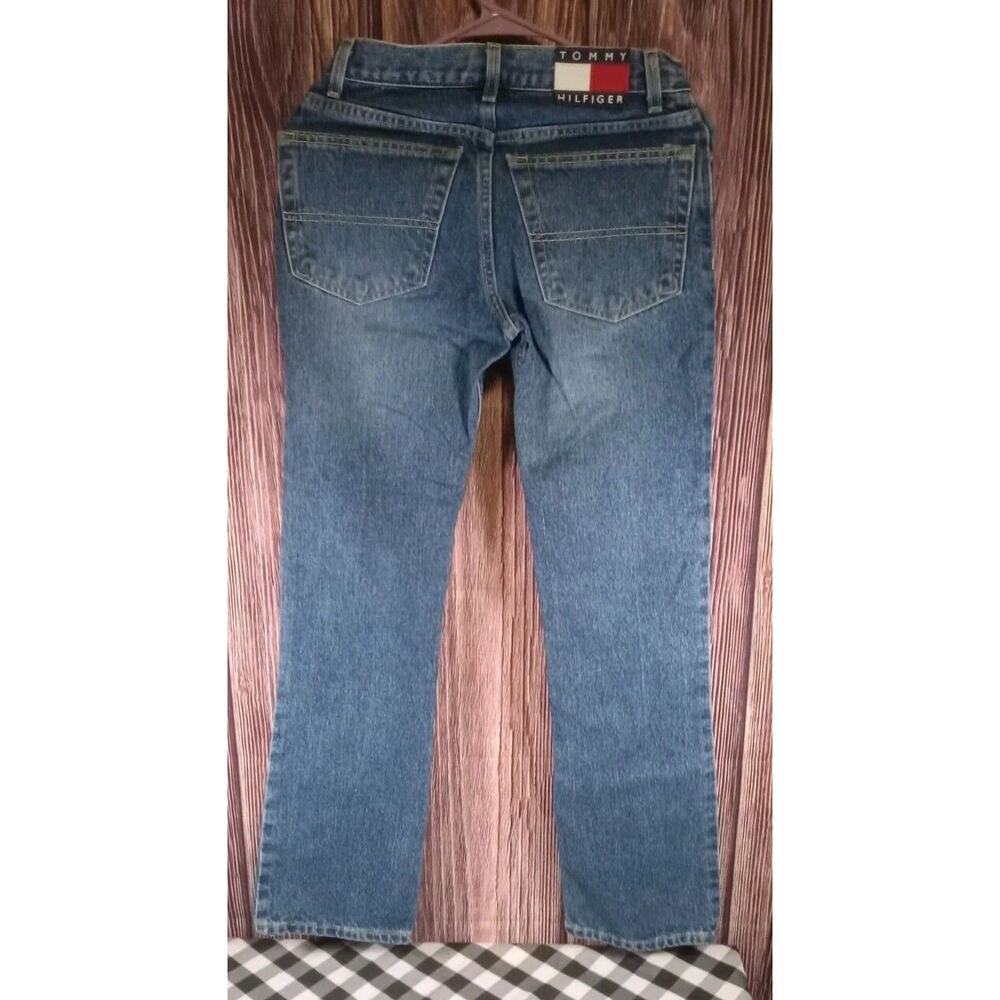 VTG TOMMY JEANS BOOTLEG Women Y2k Juniors Size 3x31 Denim Blue Jeans Made In USA